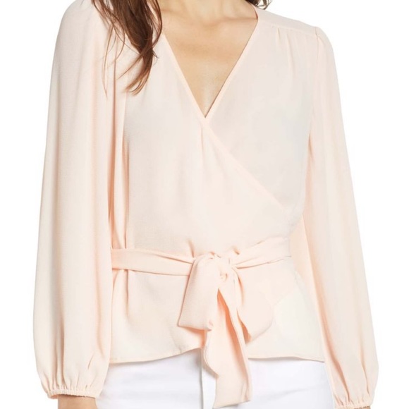 Chelsea28 Tops - Chelsea28 Light Pink Wrap Top